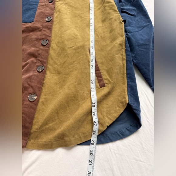 Main Strip Colorblock Patchwork Jacket  Small Shacket - Picture 7 of 8